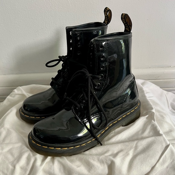 Dr. Martens Jadon Black Patent Leather Boots Size US 5M 6L - Picture 4 of 6